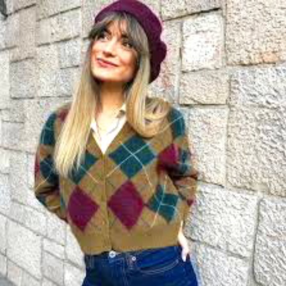 zara argyle knit vest